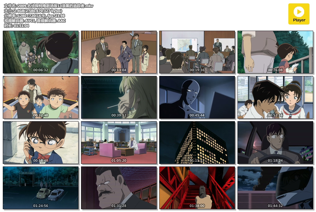 2009【名侦探柯南剧场版13漆黑的追踪者】粤语中字 1080P MKV