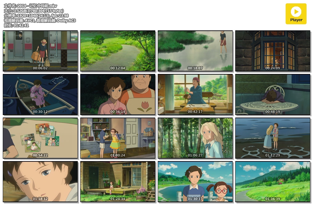 宫崎骏 2014【记忆中玛妮】粤语中字 1080P MKV